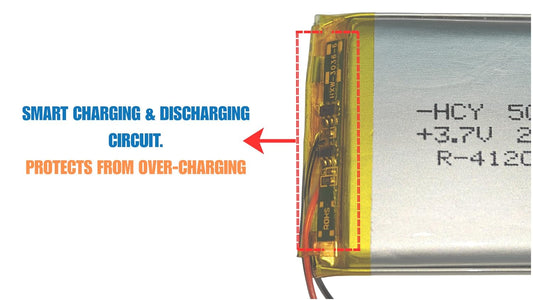 3.7v 2000mAh Rechargeable Battery for RC Toys, Bluetooth, DIY, MP3, DVD Player | Lipo Battery | Lithium Polymer Battery Model 503450 (2000mAh)