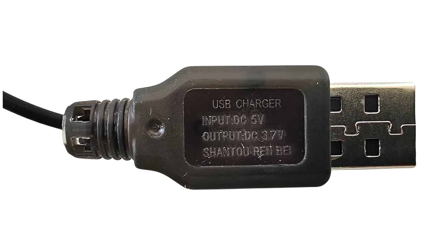 3.7v lipo Battery USB Charger Cable for RC Batteries | Charge Drone Batteries | Compatible with Syma x5 x5c hubsan RC Quadcopter Drone | Black