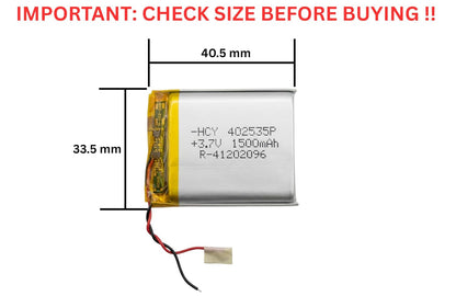3.7v 1500mAh 2pin Wire Rechargeable Battery for RC Toys, Bluetooth, DIY, MP3, DVD Player (1500mah)