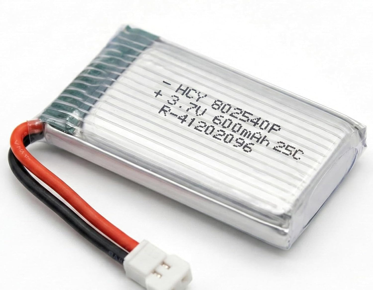 3.7V 25C Li-Po Rechargeable Battery | 600mAh | Spare Part for RC Quadcopter Drone, Helicopter, Airplane, Boat, Car, Toys, DIY Projects | 802540P (600mAh)