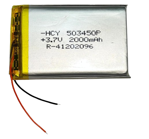 3.7v 2000mAh Rechargeable Battery for RC Toys, Bluetooth, DIY, MP3, DVD Player | Lipo Battery | Lithium Polymer Battery Model 503450 (2000mAh)