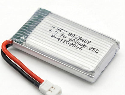 Mechintel 3.7V 25C Li-Po Rechargeable Battery | 800mAh | Spare Part for RC Quadcopter Drone, Helicopter, Airplane, Boat, Car, Toys, DIY Projects | 802540P (800mah)