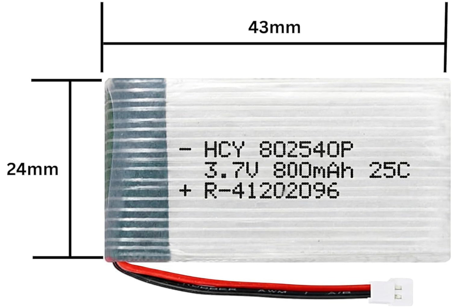 Mechintel 3.7V 25C Li-Po Rechargeable Battery | 800mAh | Spare Part for RC Quadcopter Drone, Helicopter, Airplane, Boat, Car, Toys, DIY Projects | 802540P (800mah)